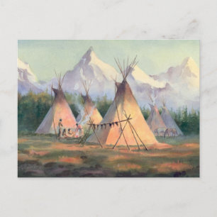 CARTE POSTALE CAMP TIPI INDIEN PAR SHARON SHARPE