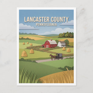 Carte Postale campagne amish près de New Holland Pennsylvanie