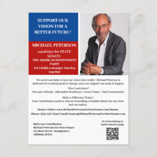 Carte Postale Campagne de don pour une collecte de fonds politiq