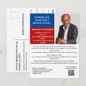 Carte Postale Campagne de don pour une collecte de fonds politiq (Devant / Derrière)