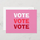 Carte Postale Campagne électorale rose pour les femmes (Devant / Derrière)