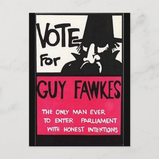 Carte Postale Campagne Guy Fawkes (Devant)