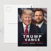Carte Postale Campagne présidentielle Trump Vance 2024 (Devant / Derrière)