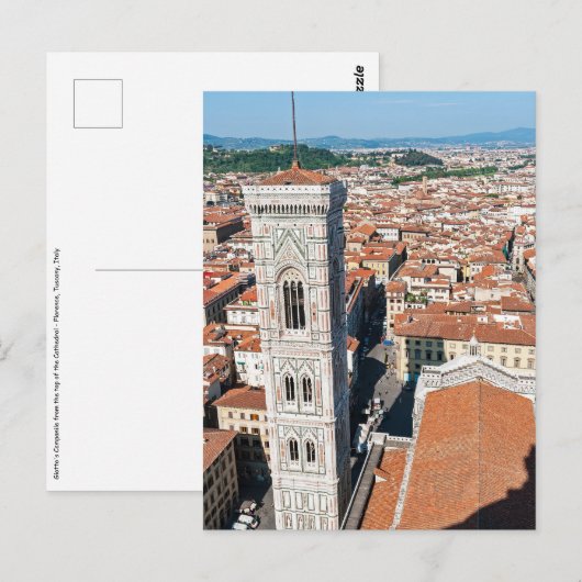 Carte Postale Campanile de Giotto - Florence, Toscane, Italie (Devant / Derrière)