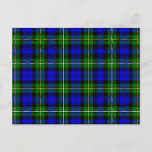 Carte Postale Campbell tartan bleu vert plaid