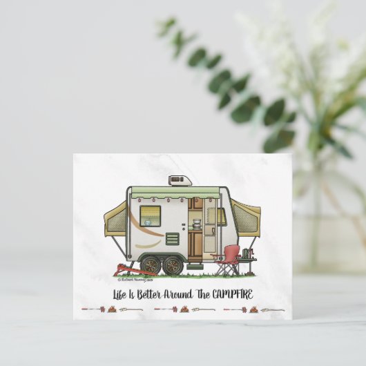 Carte Postale Camper de remorque hybride extensible (Debout devant)