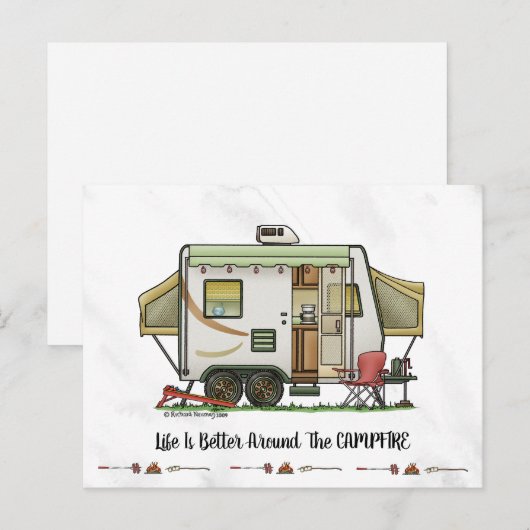 Carte Postale Camper de remorque hybride extensible (Devant / Derrière)