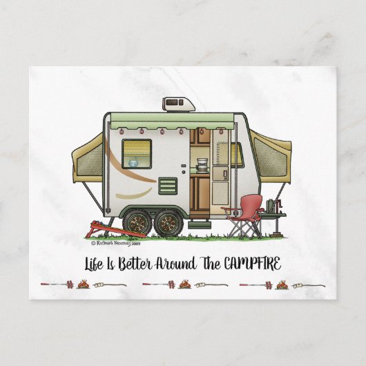 Carte Postale Camper de remorque hybride extensible (Devant)