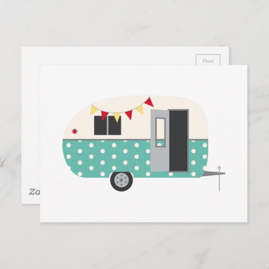 Carte Postale Camper rétro (Devant / Derrière)