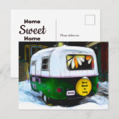 Carte Postale Camper Retro Retraité Snowbirds Vintage Moving (Devant / Derrière)