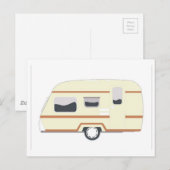 Carte Postale Camper Trailer Camping Van (Devant / Derrière)