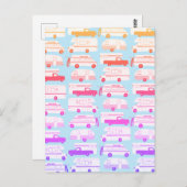 Carte Postale Camper Trailer coloré Vanlife RV Motif (Devant / Derrière)