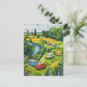 Carte Postale Camper Vans by Tulip Fields Fantasy Painting (Debout devant)