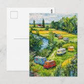 Carte Postale Camper Vans by Tulip Fields Fantasy Painting (Devant / Derrière)