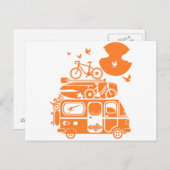 Carte Postale Campervan de vacances en famille amusant (Devant / Derrière)