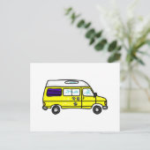 Carte Postale Campervan jaune (Debout devant)