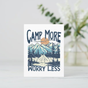 Carte Postale Campez Plus, Inquiétez Moins - Aventure dans la Na