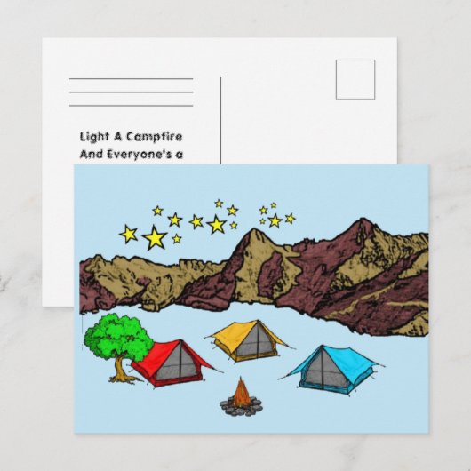 Carte postale Camping (Devant / Derrière)