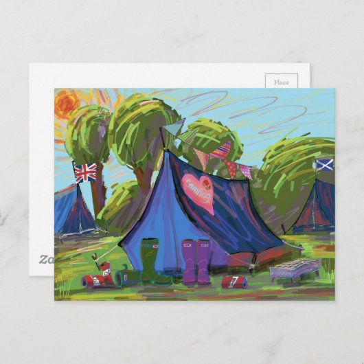 Carte Postale Camping (Devant / Derrière)