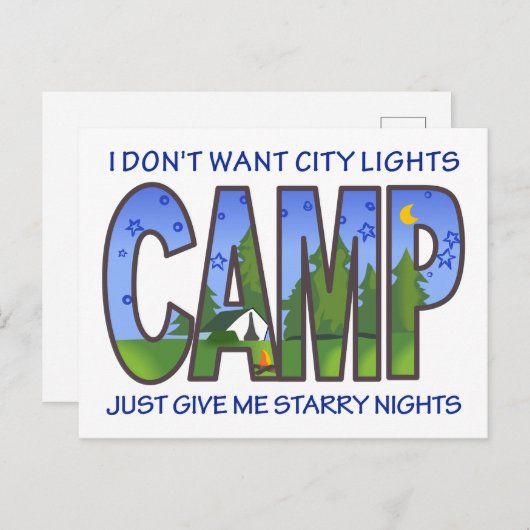 Carte Postale Camping (Devant / Derrière)
