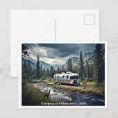 Carte Postale Camping à Yellowstone 1950s Scene (Devant / Derrière)