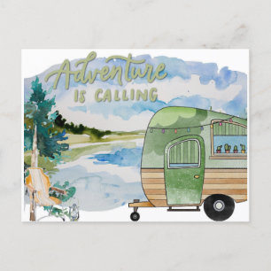 Carte Postale Camping Adventure Watercolor Travel