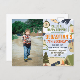 Carte Postale Camping Anniversaire Fête Enfants modernes