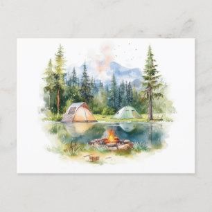 Carte postale Camping Aquarelle