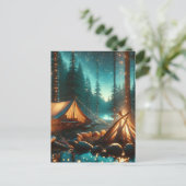 Carte Postale Camping avec de jolies lumières (Debout devant)