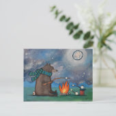 Carte Postale Camping Bear and Mice Roasting Marshmallows (Debout devant)