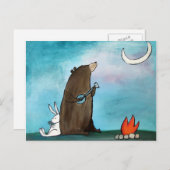 Carte Postale Camping Bear Whimsical Storybook Art (Devant / Derrière)
