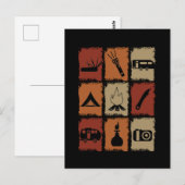 Carte Postale Camping - Camping Stuff Retro (Devant / Derrière)