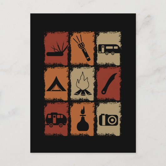 Carte Postale Camping - Camping Stuff Retro (Devant)