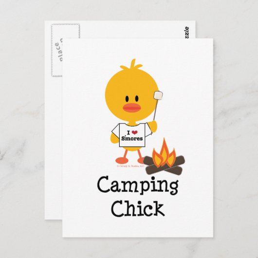 Carte postale Camping Chick (Devant / Derrière)