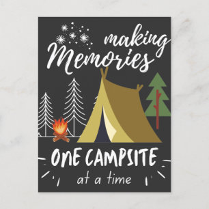 Carte Postale Camping Créer des Souvenirs Un Terrain de Camping 