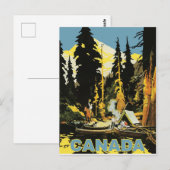 Carte Postale Camping dans la forêt canadienne (Devant / Derrière)