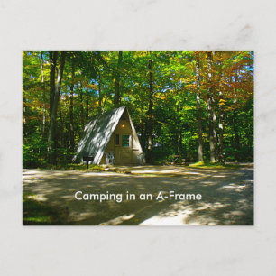 Carte Postale Camping dans un Cabine A-Frame