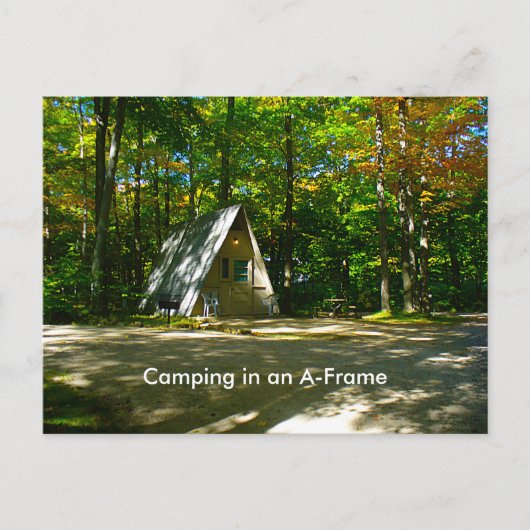 Carte Postale Camping dans un Cabine A-Frame (Devant)