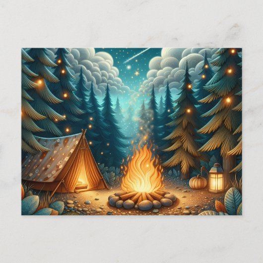 Carte Postale Camping en forêt (Devant)