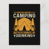 Carte Postale Camping et boisson (Devant)