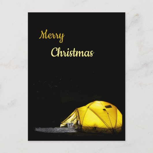 Carte Postale Camping, extérieur Noël modifiable (Devant)