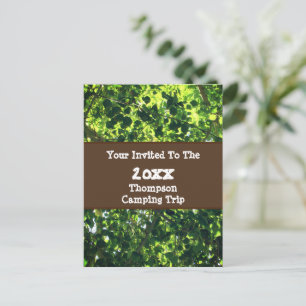 Carte Postale Camping familial Voyage Réunion Feuille verte Invi