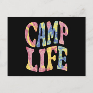 Carte Postale Camping Filles d'été Camp Life Tie-Die Rétro 
