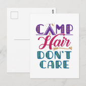 Carte Postale Camping Hair Don't care Camper Camping Glamper (Devant / Derrière)