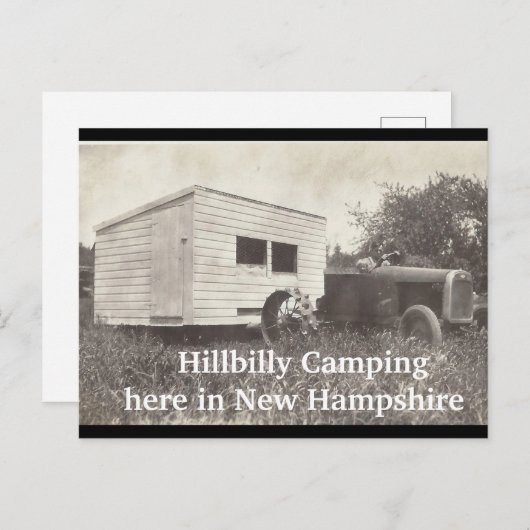 Carte Postale Camping Hillbilly, (Devant / Derrière)