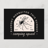 Carte Postale Camping moustique drôle campée sarcasme citations (Devant)