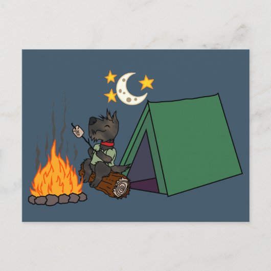 Carte Postale Camping Scottie - Brindle (Devant)