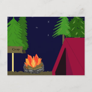 Carte Postale Camping sous tente