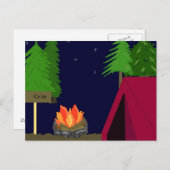 Carte Postale Camping sous une tente (Devant / Derrière)