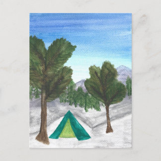 Carte postale Camping Watercolor | Nature | Tente